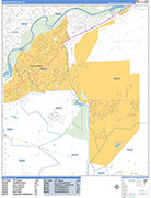 Rancho Cordova  Wall Map Basic Style